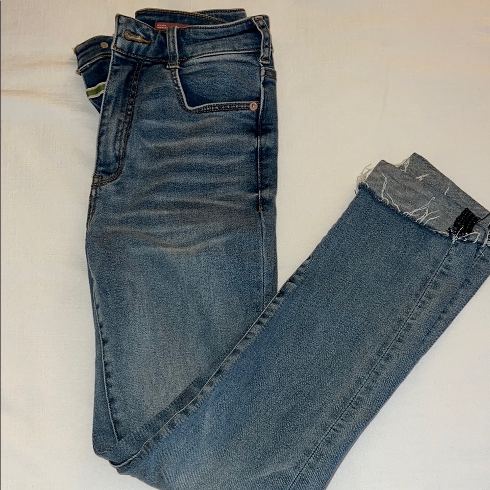 Anthropologie Medium-Light Blue Ankle Cropped Jeans